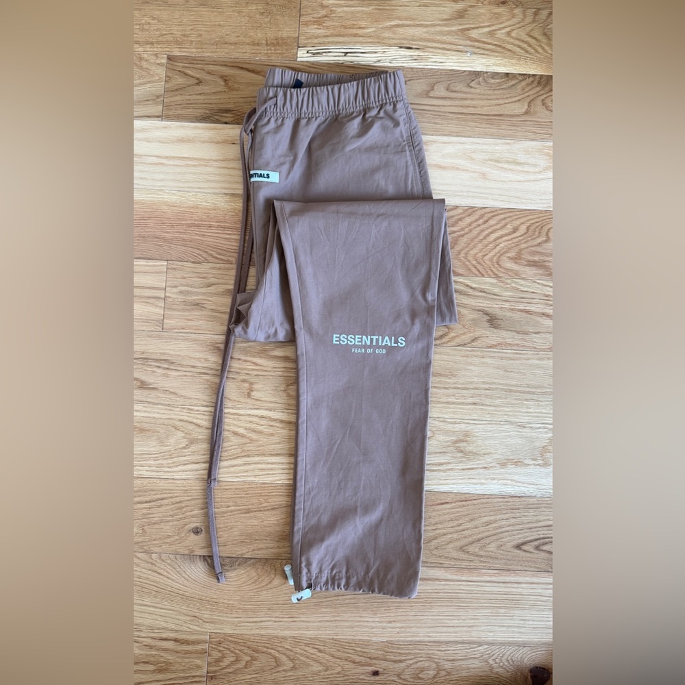 Essentials Nylon Track Pants - brown / harvest color - medium - brand new